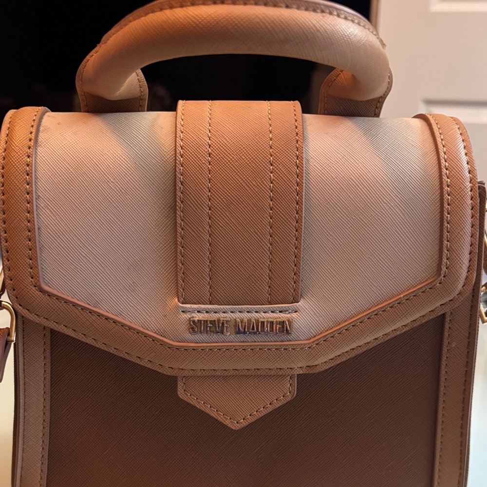 Steve Madden Cream and Brown Mini Bag